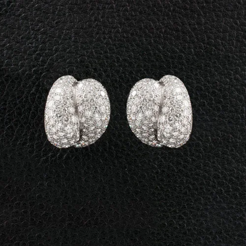 Custom photo earrings for sentimental value-Free Form Diamond Earrings