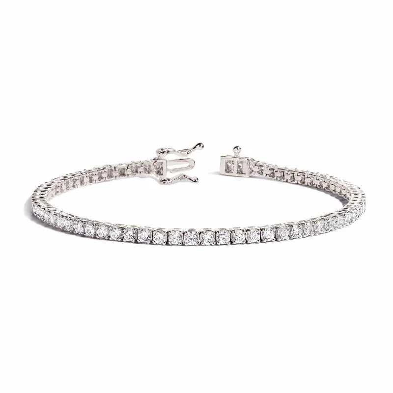 Gold-plated bracelets for affordable luxury-Dainty Crystal Tennis Bracelet