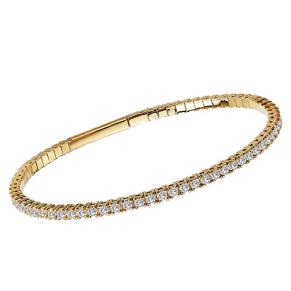 Chunky chain bracelets for bold statements-Ladies Fashion Diamond Flexible Bangle Bracelet