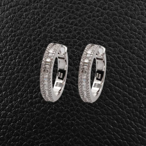 Custom charm earrings for personalized designs-Diamond Hoop Earrings