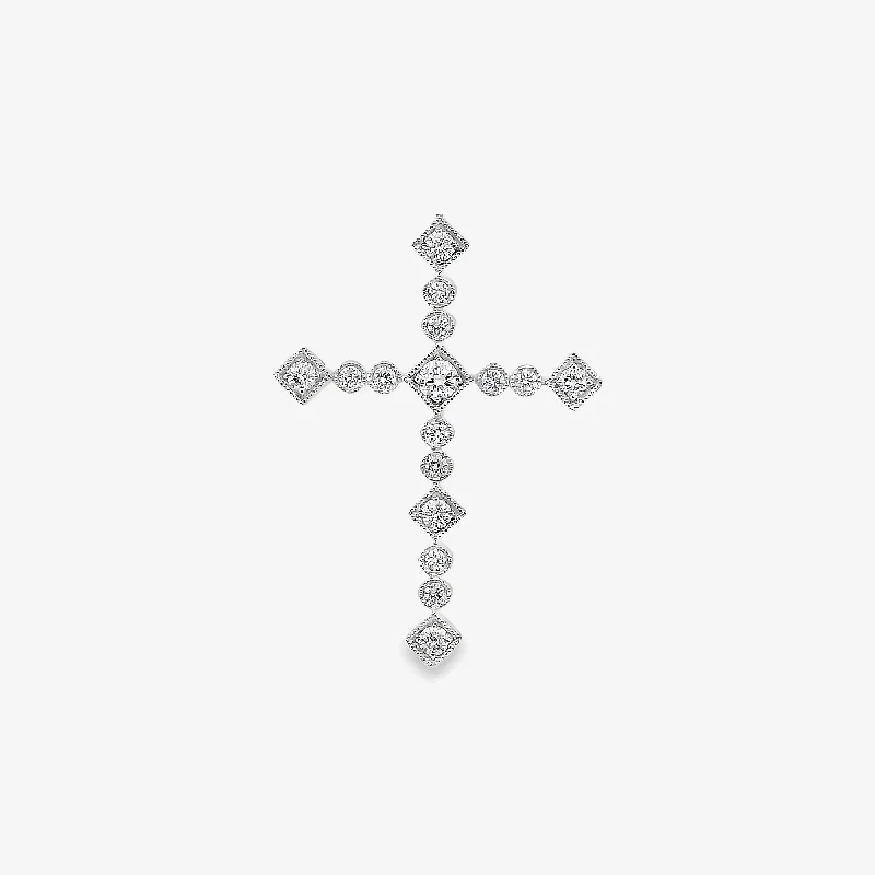 Vintage-inspired necklaces for timeless charm-Milgrain 0.30CT Vintage Cross Pendant