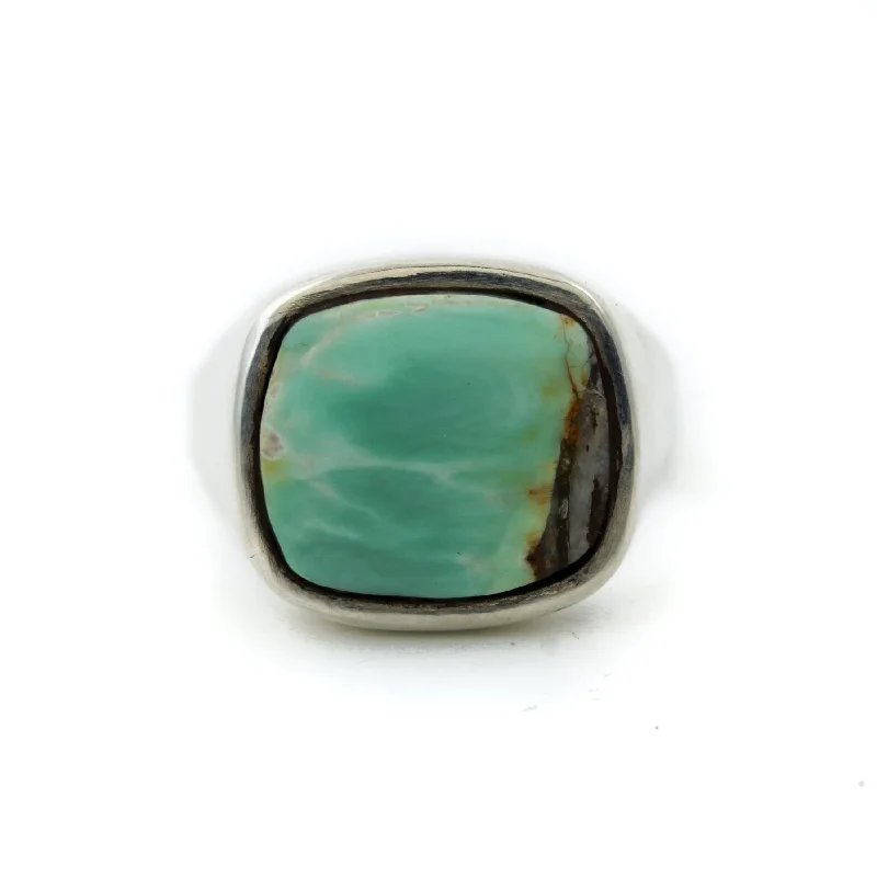 Emerald rings for a bold statement-Australian Varascite Inlay Signet Ring