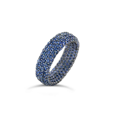 Luxury diamond rings for special occasions-Sapphire Inside Outside Ring