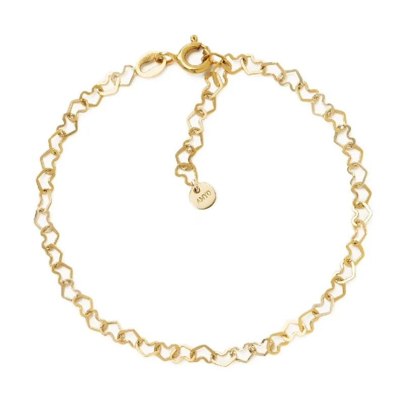 Classic chain bracelets for versatile style-Heart Link Chain Bracelet