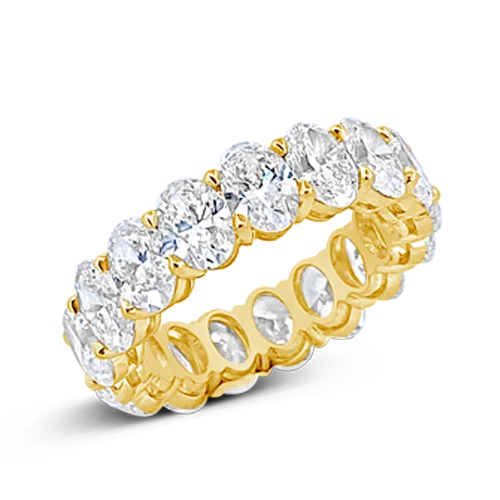 Diamond halo rings for added sparkle-Oval Diamond Eternity Band