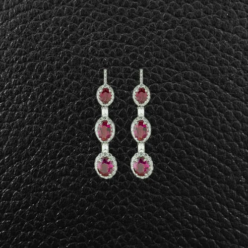 Handmade earrings for unique designs-Ruby & Diamond Dangle Earrings