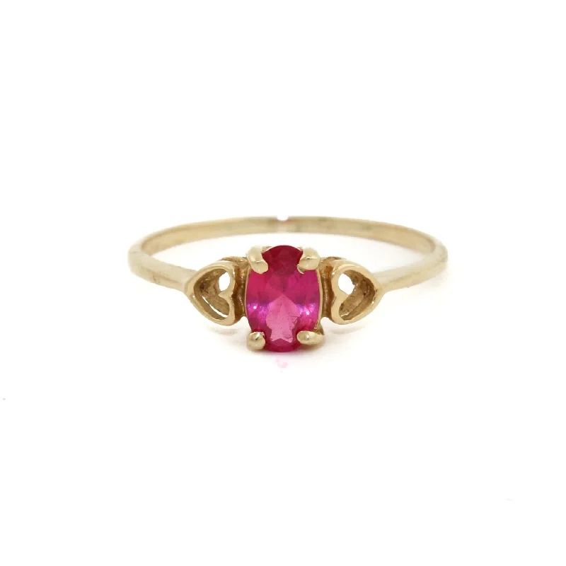 Luxury emerald rings for stunning beauty-10k Gold x Rubellite Heart Ring