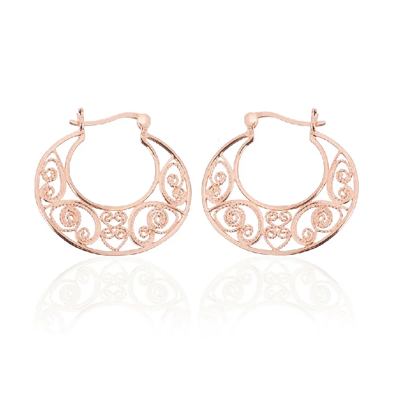 Hoop earrings for bold, chic style-Rus Earrings, Rose Gold