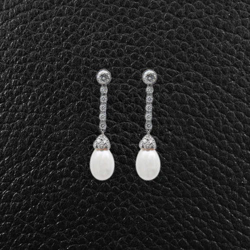 Elegant teardrop earrings for a refined look-South Sea Pearl & Diamond Drop Earrings