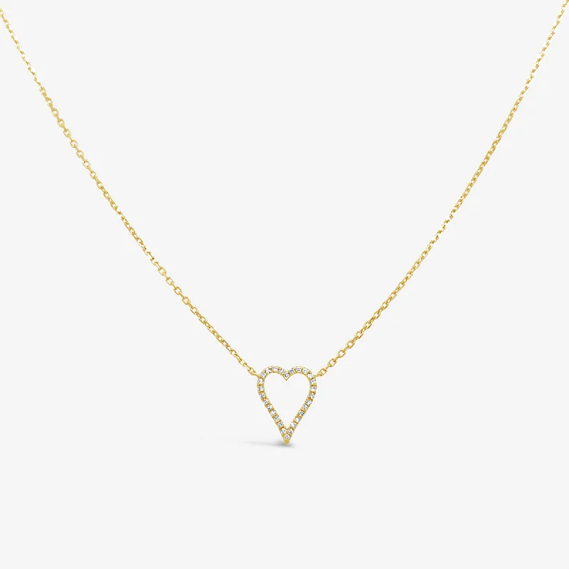 Custom charm necklaces for meaningful designs-Pave' Open Heart Necklace