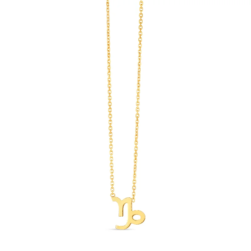 Eco-friendly bracelets for sustainable fashion-14K Gold Capricorn Necklace