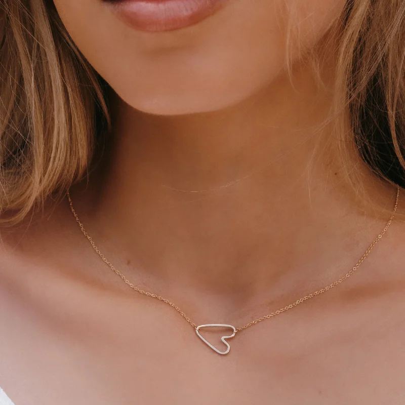 Luxury diamond pendant necklaces for a sparkling touch-Moveable Open Heart Necklace