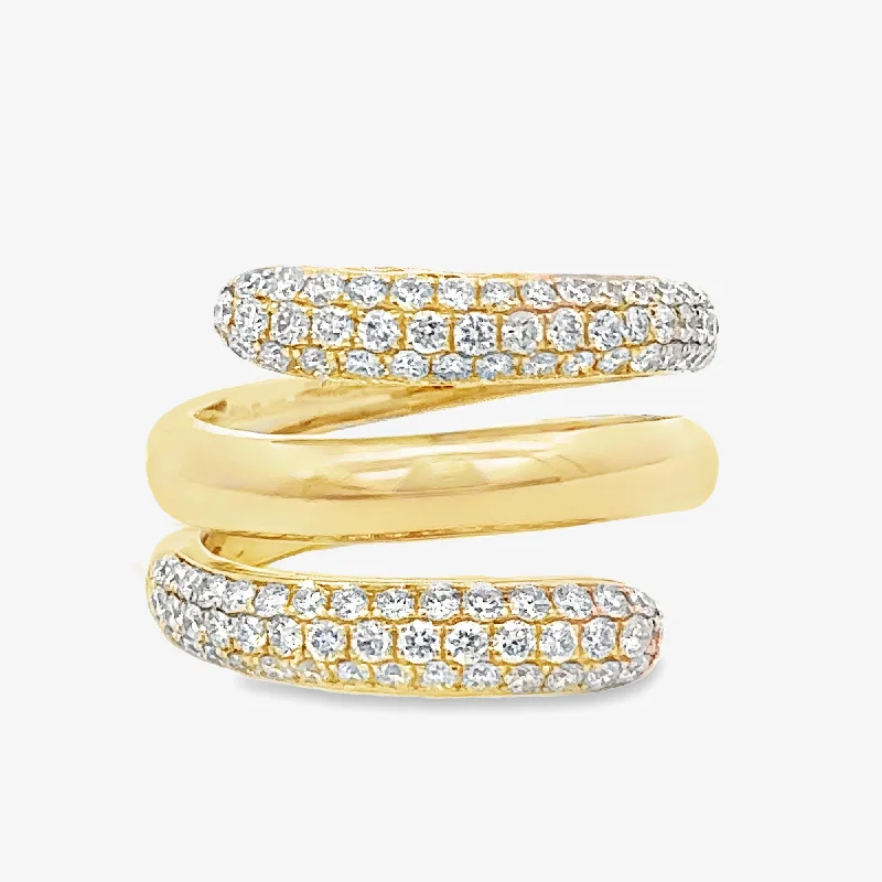 Classic gold rings for timeless sophistication-Pave' Triple Wrap Ring