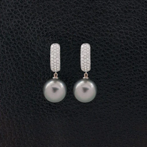 Minimalist gold earrings for a sleek look-Pearl & Diamond Drop Earrings