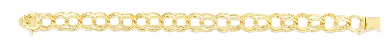 Crystal-studded bracelets for sparkling elegance-14K Gold 10mm Large Double Link Charm Bracelet