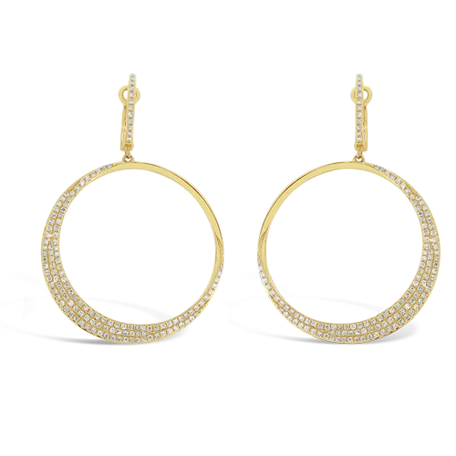 Colorful resin earrings for trendy, modern looks-Gold & Diamond Circle Earrings