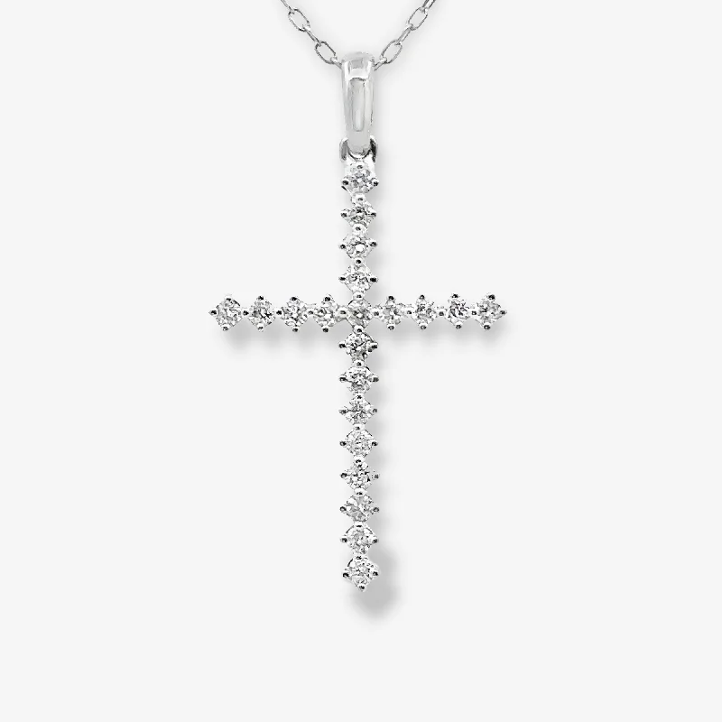 Modern geometric necklaces for contemporary designs-Pinpoint 0.35CT Diamond Cross Necklace