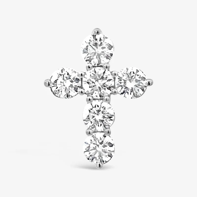 Gold necklaces for timeless elegance-Classic Shared Prong 0.50CT Diamond Petite Cross Pendant