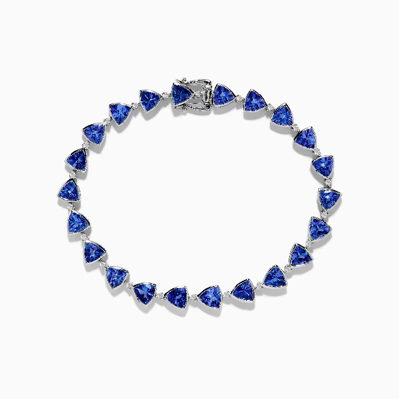 Personalized couples' bracelets for romantic gestures-Nahla Siri Sterling Silver Tanzanite and Diamond Bracelet