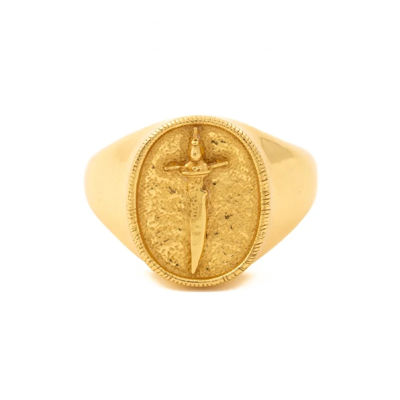 Personalized gold rings for meaningful gifts-Gold Cutlass Ring