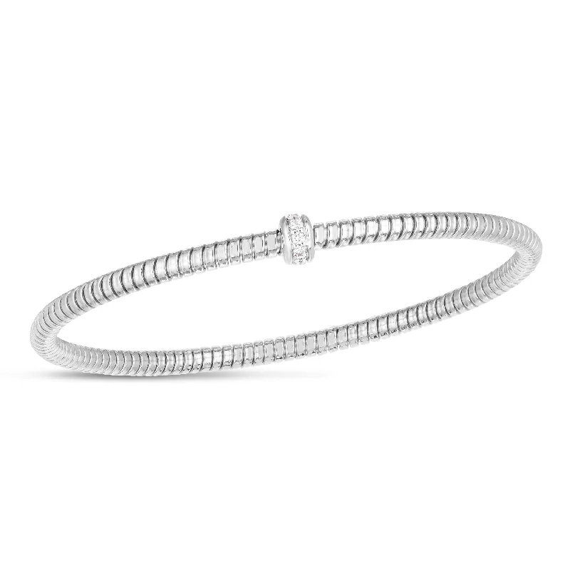 Hand-stamped bracelets for meaningful designs-14K Stretch Tubogas Diamond Bracelet