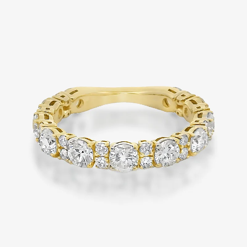 Elegant cocktail rings for special occasions-3/4 Two/One Row 1.65CT Diamond Ring