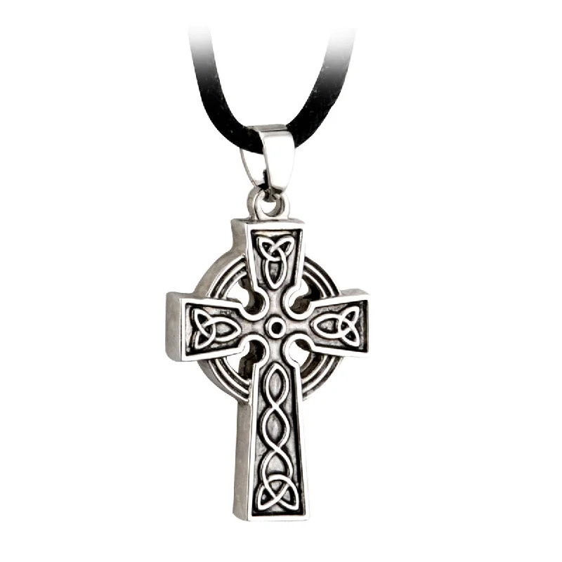 Custom dog tag necklaces for a military-inspired look-Antiqued Celtic Cross Pendant