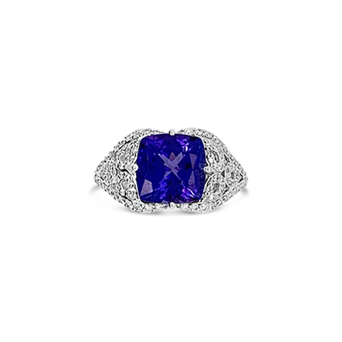 Gemstone rings for colorful, vibrant fashion-Tanzanite & Diamond Ring