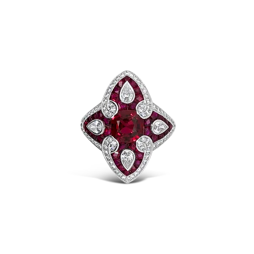 Vintage gemstone rings for antique charm-Ruby & Diamond Ring