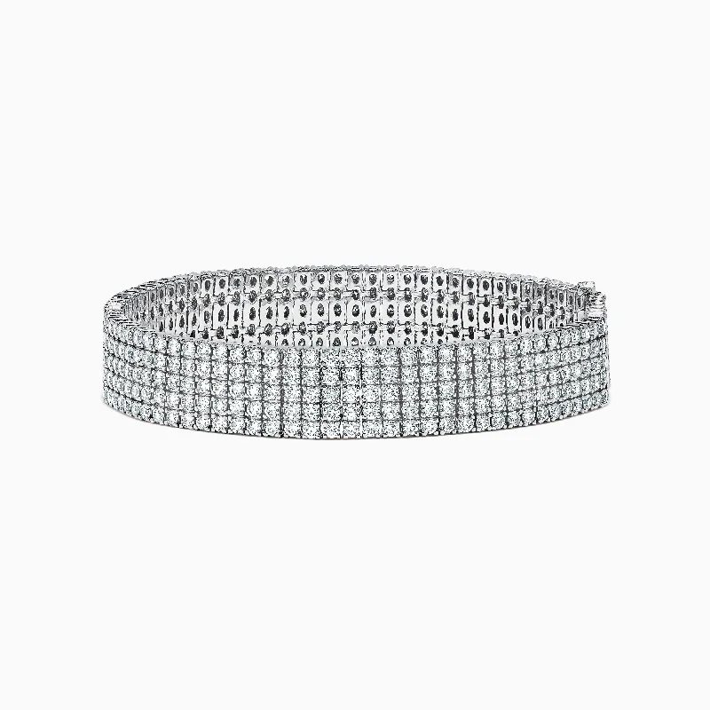 Inspirational bracelets for motivational gifts-Pave Classica 14K White Gold Diamond Bracelet, 10.05 TCW