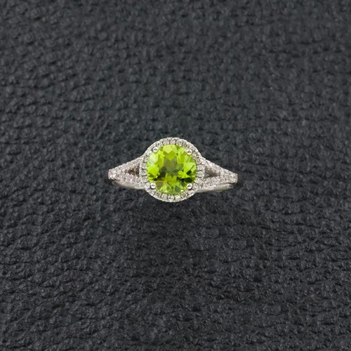 Custom men’s rings for distinctive style-Peridot & Diamond Ring