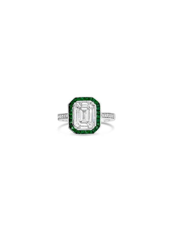 Personalized stack rings for unique combinations-Tsavorite & Diamond Ring