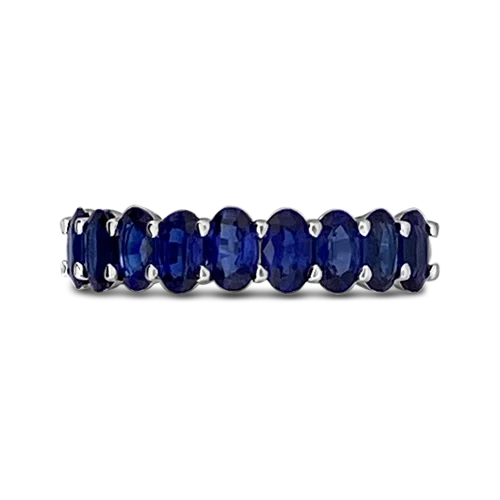 Custom men’s rings for distinctive style-Oval Blue Sapphire RIng