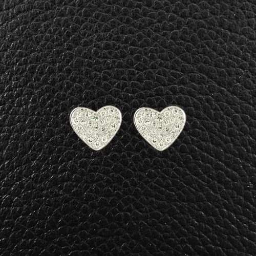 Black diamond earrings for edgy sophistication-Diamond Heart Earrings