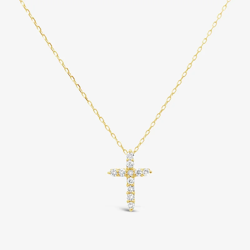 Butterfly charm necklaces for whimsical elegance-Classic Mini Diamond Cross Necklace