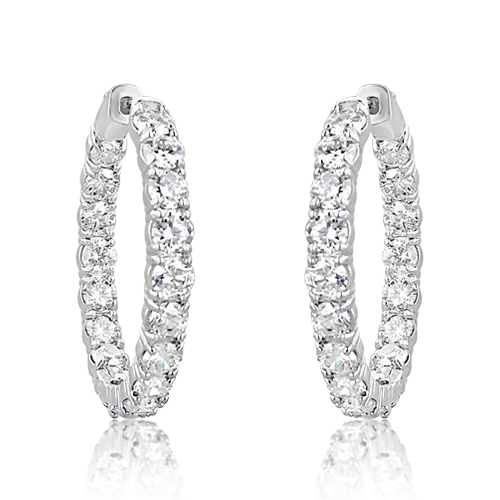 Geometric earrings for modern design lovers-Diamond Hoop Earrings