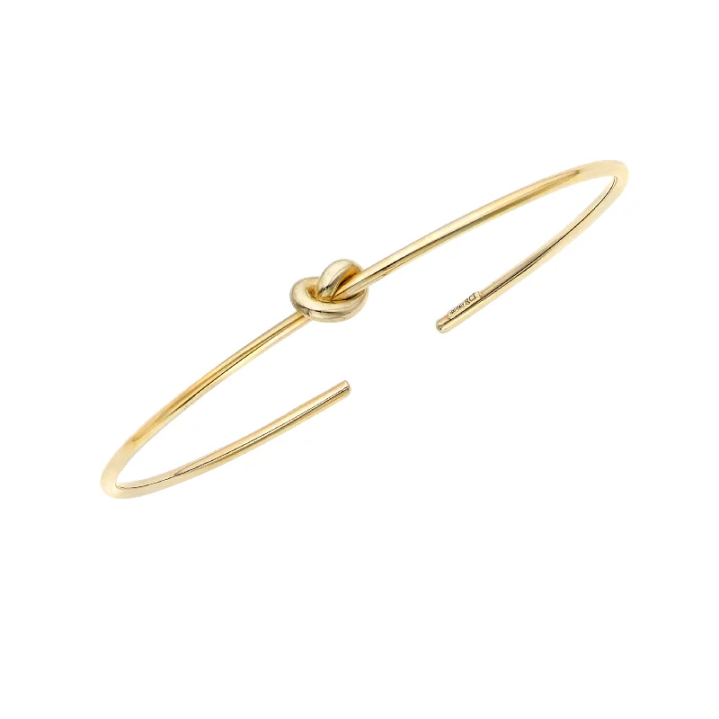 Gold chain bracelets for luxurious fashion-14K Amore Love Knot Bangle