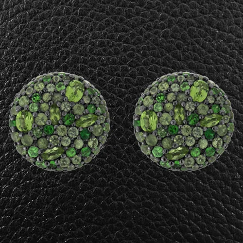 Personalized enamel earrings for custom designs-Peridot, Tsavorite & Fancy Sapphire Earrings