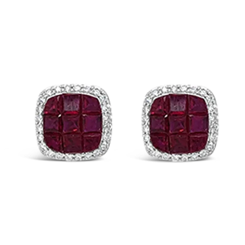 Bold geometric earrings for fashion-forward looks-Ruby & Diamond Earrings