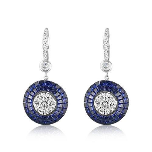 Fashion-forward hoop earrings for trendy outfits-Sapphire & Diamond Dangle Earrings