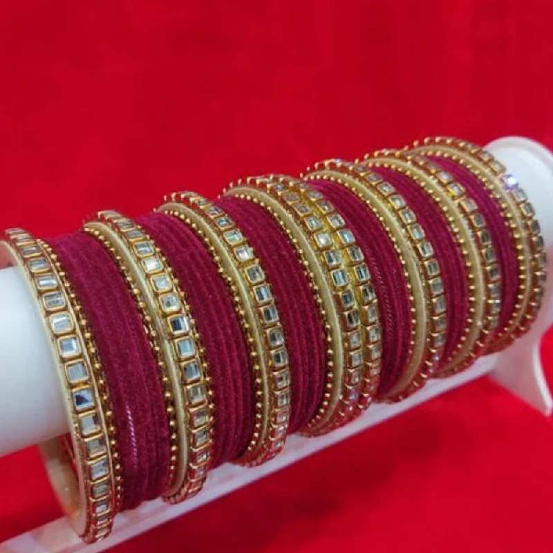 Traditional gold bangles for cultural occasions-Martina Jewels Pack Of 6 Traditional Gold Plated Thread Bangles Set