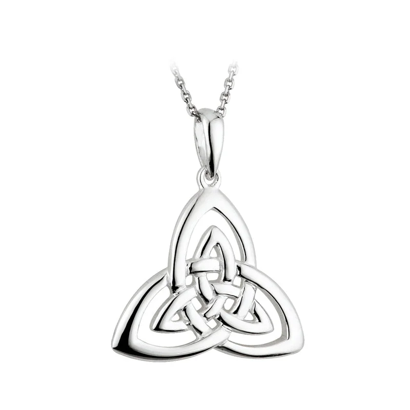 Monogrammed pendant necklaces for personalized fashion-Sterling Silver Trinity Knot Pendant