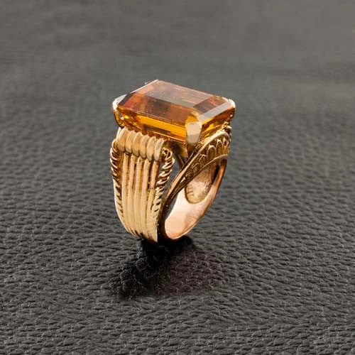 Custom signet rings for personalized style-Citrine Cocktail Ring