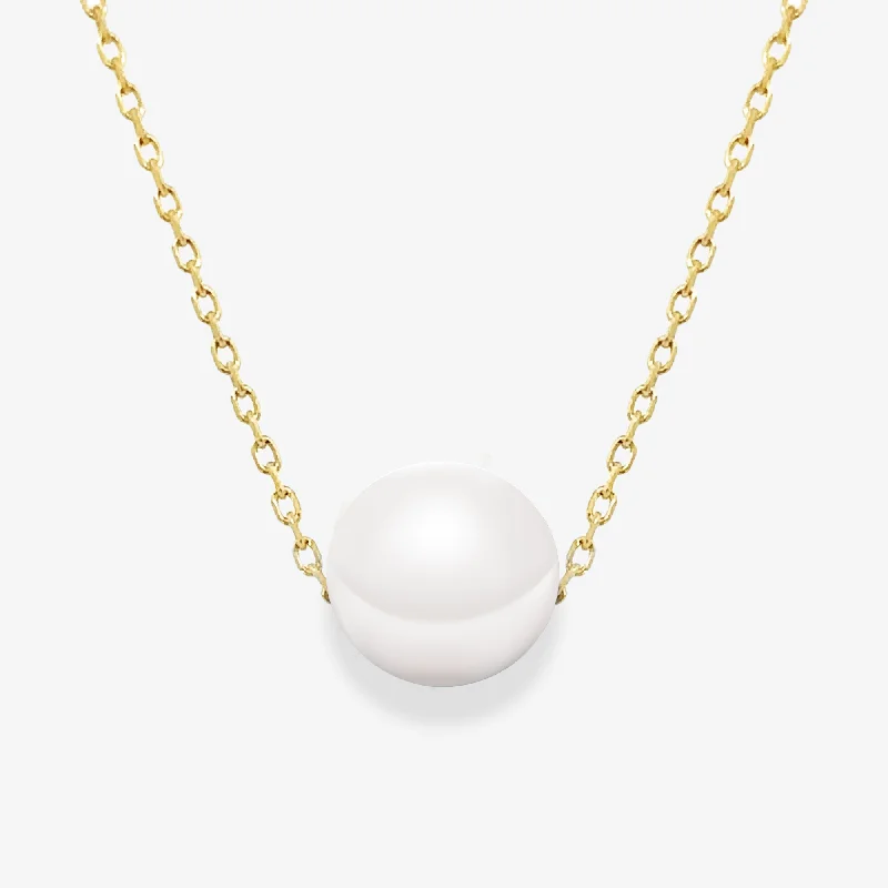 Sparkling cubic zirconia necklaces for luxury-8mm Akoya Floating Pearl Necklace