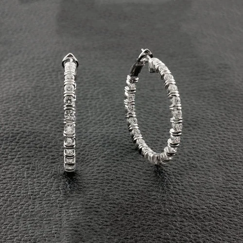 Luxury diamond earrings for special occasions-Diamond Hoop Earrings