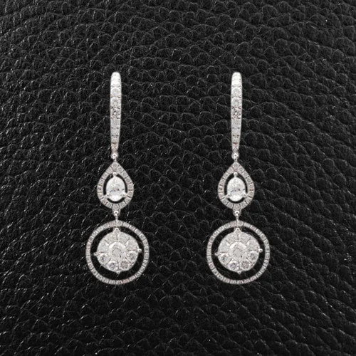 Boho-style earrings for free-spirited vibes-Diamond Dangle Earrings