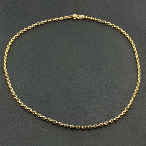 Elegant crystal necklaces for formal events-Yellow Gold Chain Link Necklace