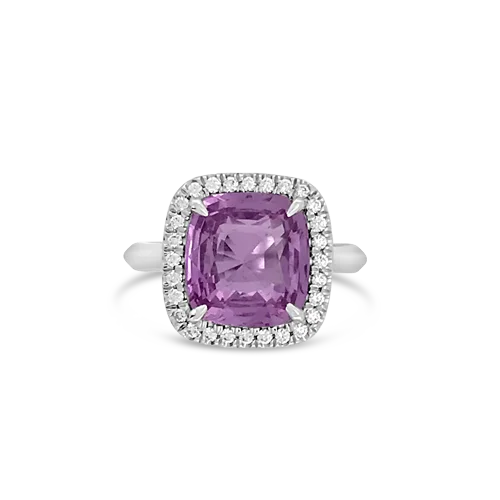 Modern stackable rings for stylish combinations-Pink Sapphire & Diamond Ring