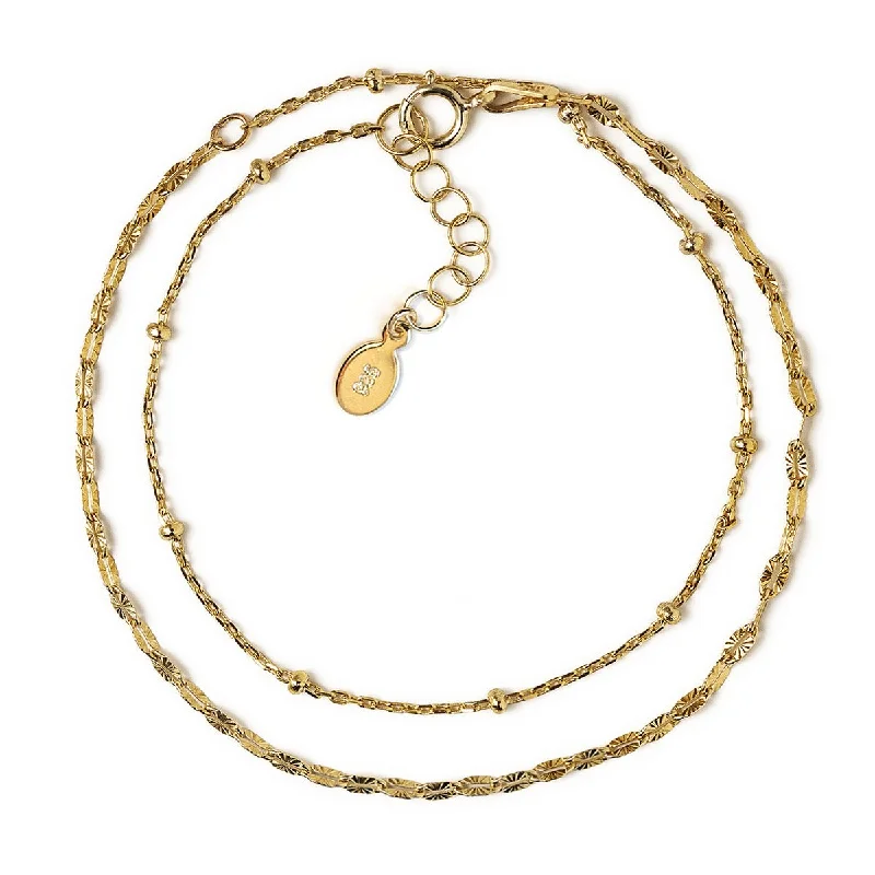 Gold bracelets for elegant sophistication-Double Layered Chain Bracelet