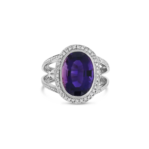 Sapphire engagement rings for luxurious proposals-Amethyst & Diamond Ring